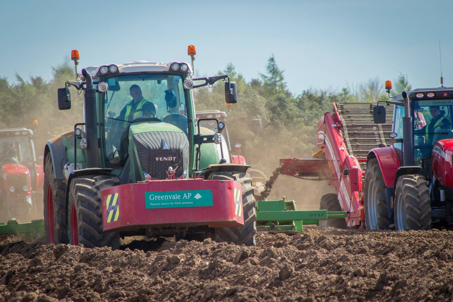 Tractors potato farming